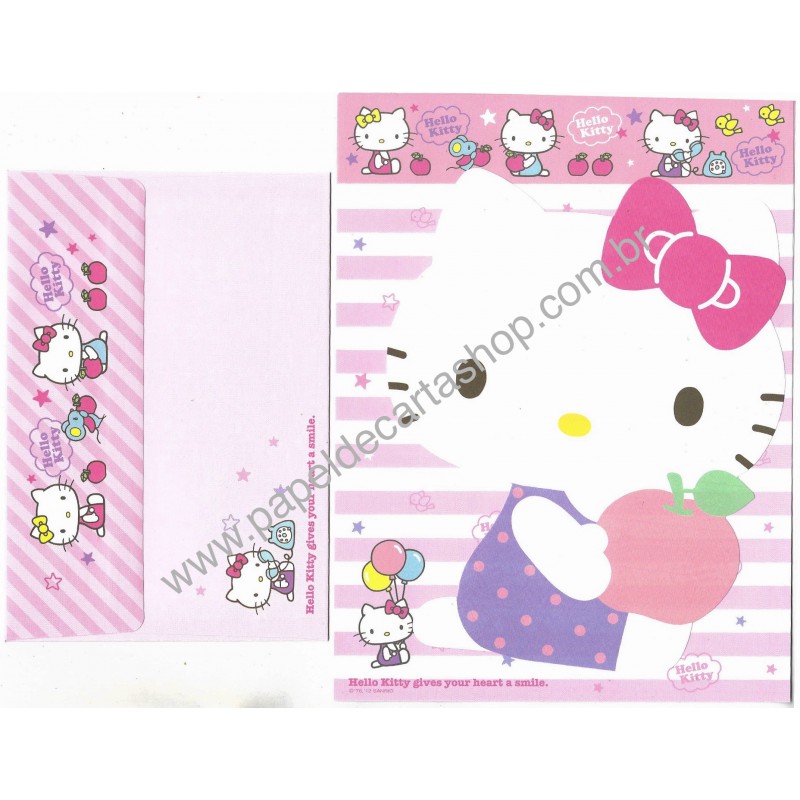 Ano 2012. Kit 2 Conjuntos de Papel de Carta Hello Kitty Sanrio