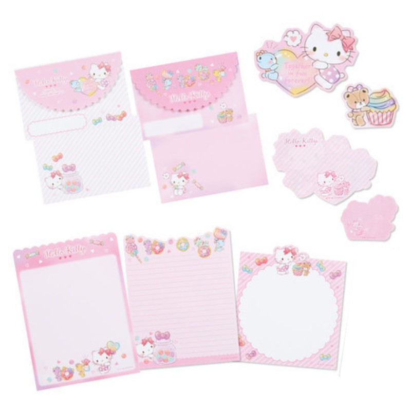 Ano 2019. Kit 2 Conjuntos de Papel de Carta Hello Kitty Sanrio