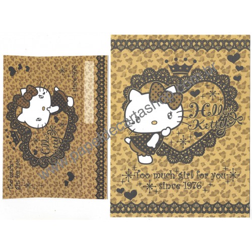 Ano 2011. Conjunto de Papel de Carta Hello Kitty Too Much CMA Sanrio