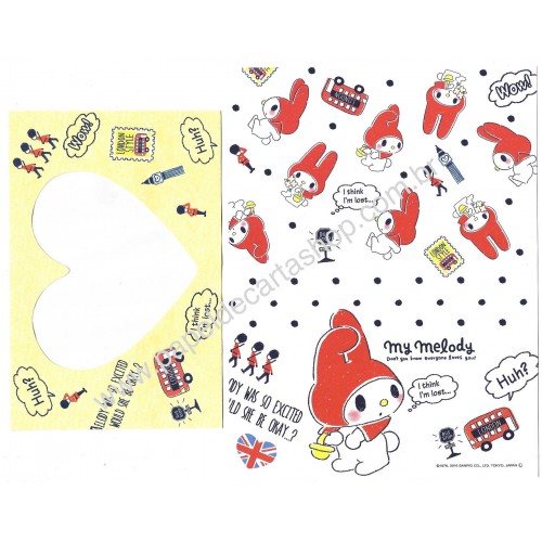 Ano 2016. Kit 2 Conjuntos de Papel de Carta My Melody London Sanrio