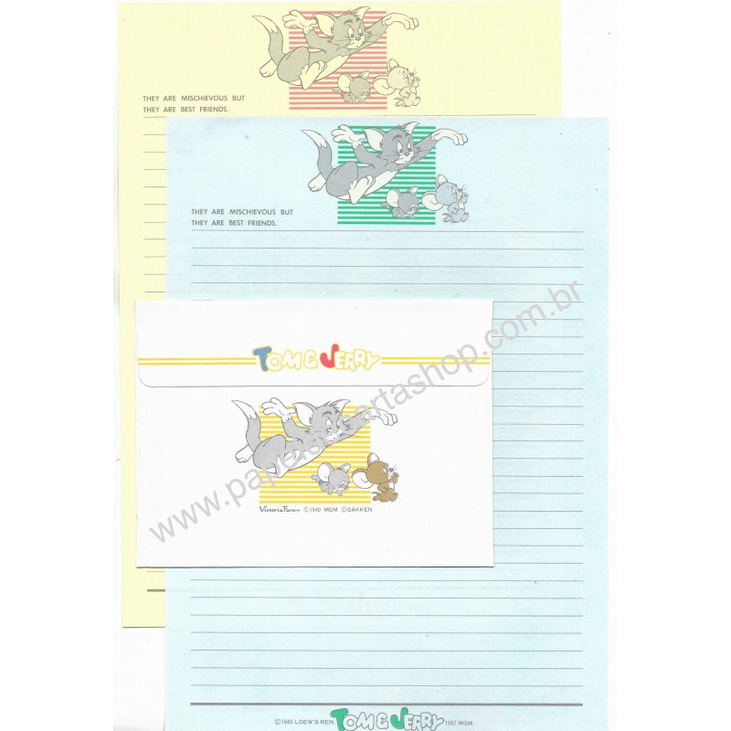 Conjunto de Papel de Carta Importado Tom and Jerry Dupla