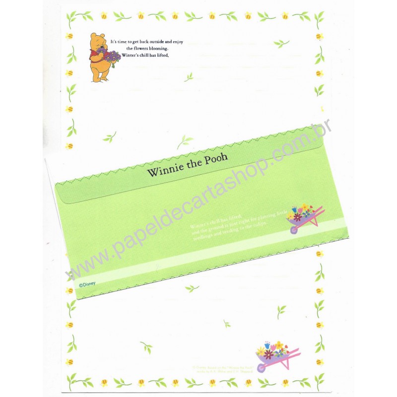 Conjunto de Papel de Carta Antigo Pooh Winter's Chill Disney