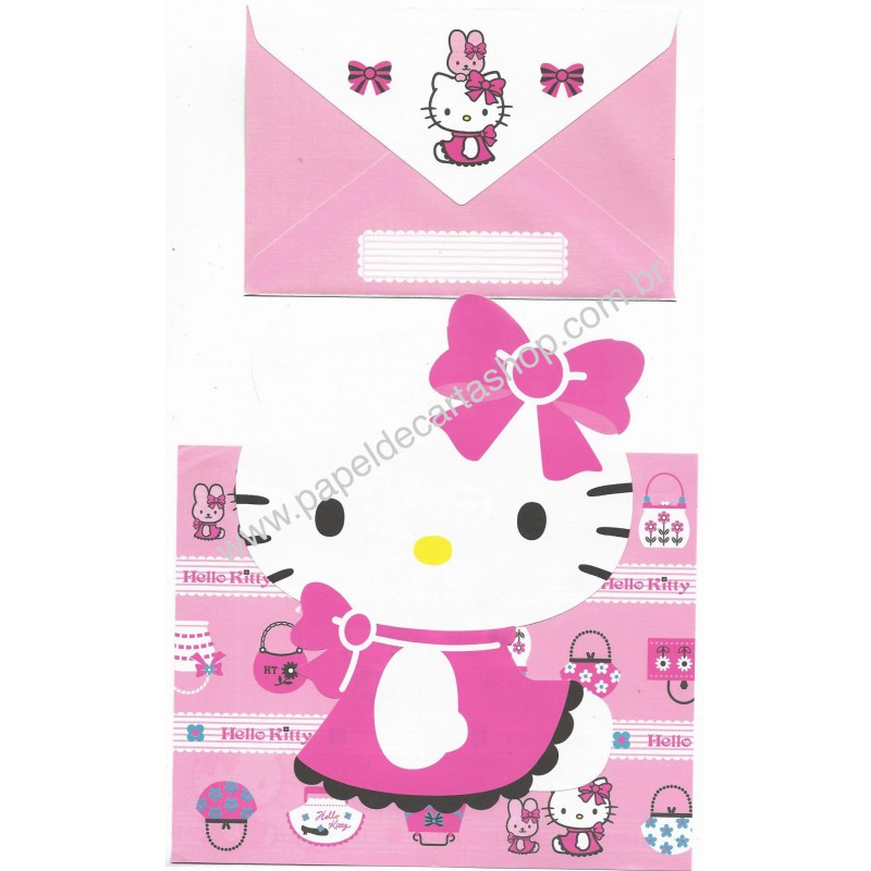 Ano 2005. Conjunto de Papel de Carta Hello Kitty Shopping Sanrio