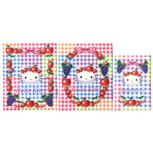 Ano 2002. Conjunto de Mini-Papel de Carta Hello Kitty Fruits Sanrio