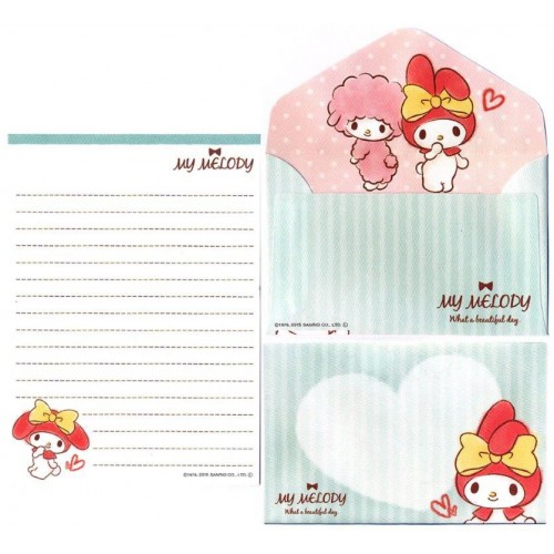 Ano 2015. Kit 2 Conjuntos de Mini-Papel de Carta My Melody Wonderful Day Sanrio