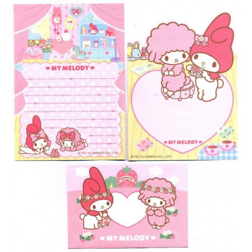 Ano 2015. Conjunto de Papel de Carta P My Melody & Piano Sanrio