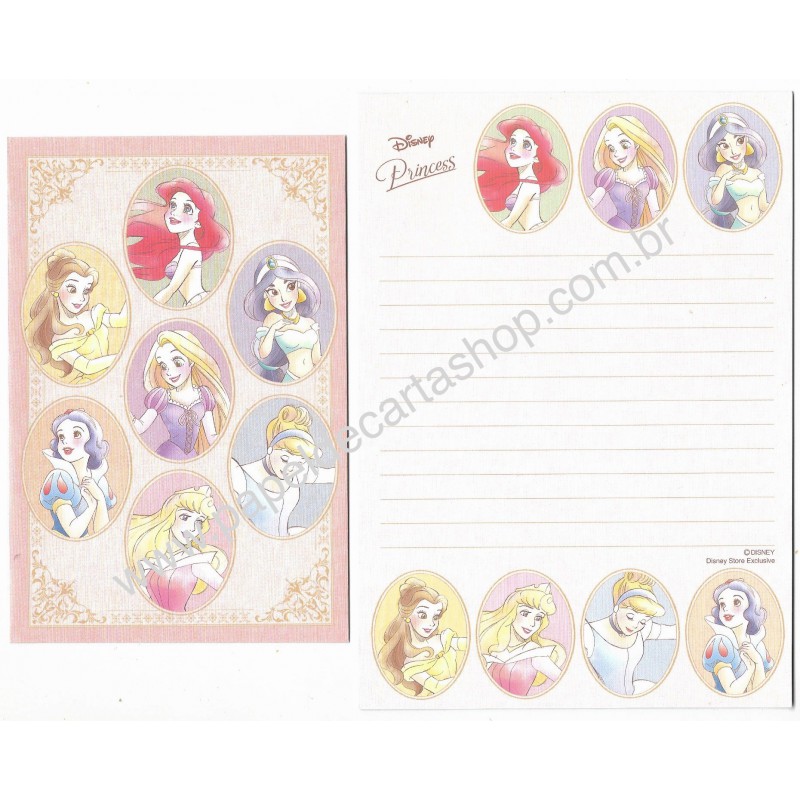 Kit 2 Conjuntos de Papéis de Carta Disney Princess Disney Store