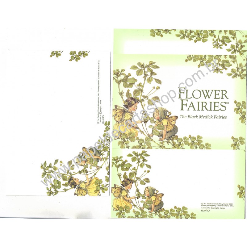 Conjunto de Papel de Carta Importado Flower Fairies The Black Medick