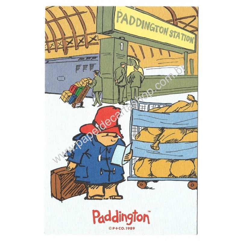 Postcard Antigo Paddington Bear 1989